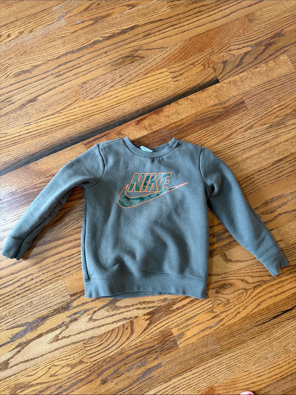 Nike Olive Green Kids' Logo Crewneck Sweatshirt